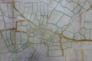 Estate map of Wymondham, 1652