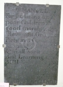 Slate record of Richard Hill's school of 1715