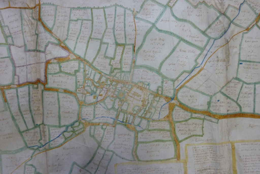 Estate map of Wymondham, 1652